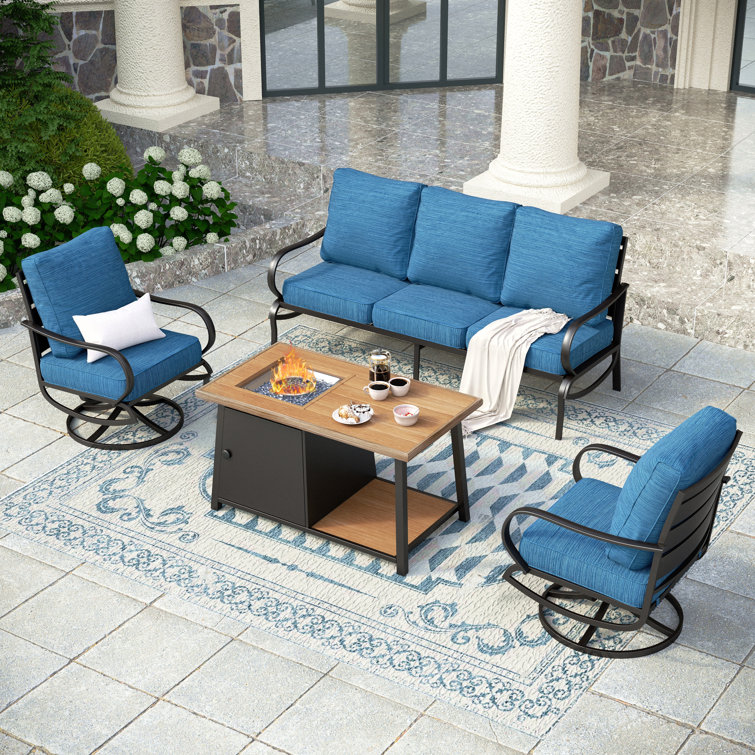 Lark Manor Outdoor Patio Conversation Furniture Set Reviews Wayfair